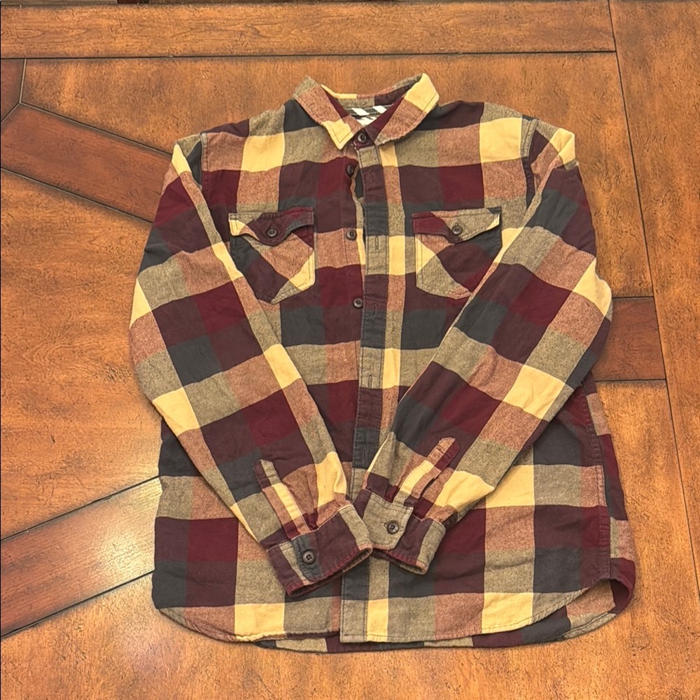 Vans Red and Yellow Casual Button Down Shirt